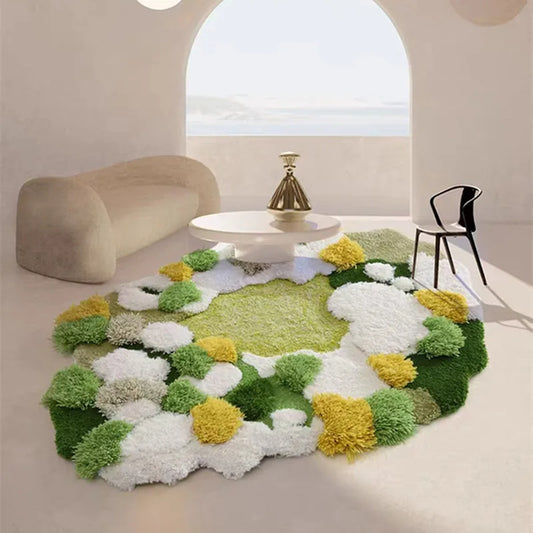 Irregular 3D Stereo Moss Carpets for Living Room Shaggy Soft Bedroom Bedside Floor Mat