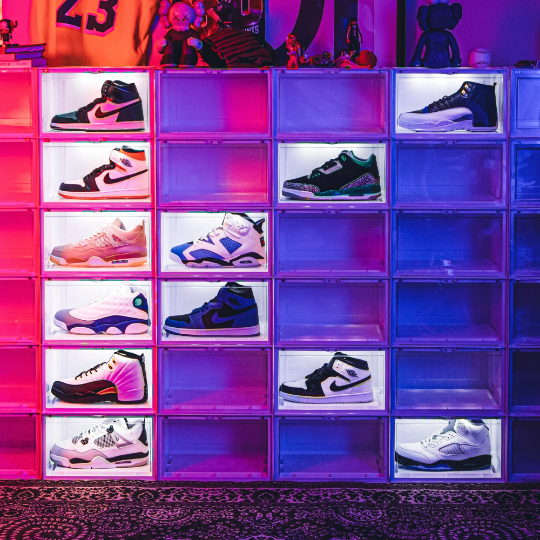 LED Lightening Shoe Box Clear Smart Sound Control Sneakers AJ Display Case  High Tops Shoebox Luminous